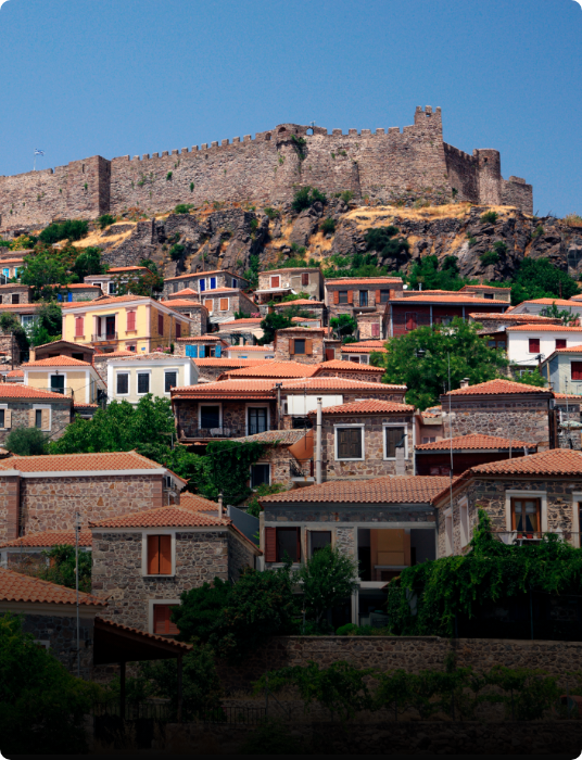 Molyvos castle and harbour, north Lesvos